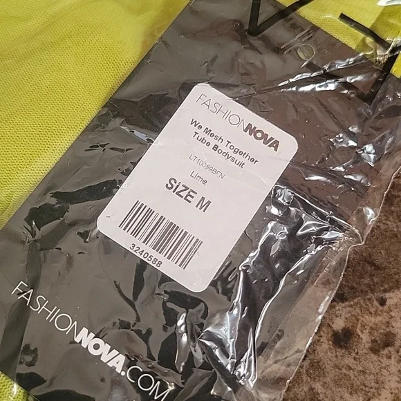 Fashion Nova- We Mesh Together Tube Bodysuit (Lime) *NEW* - Picture 9 of 10